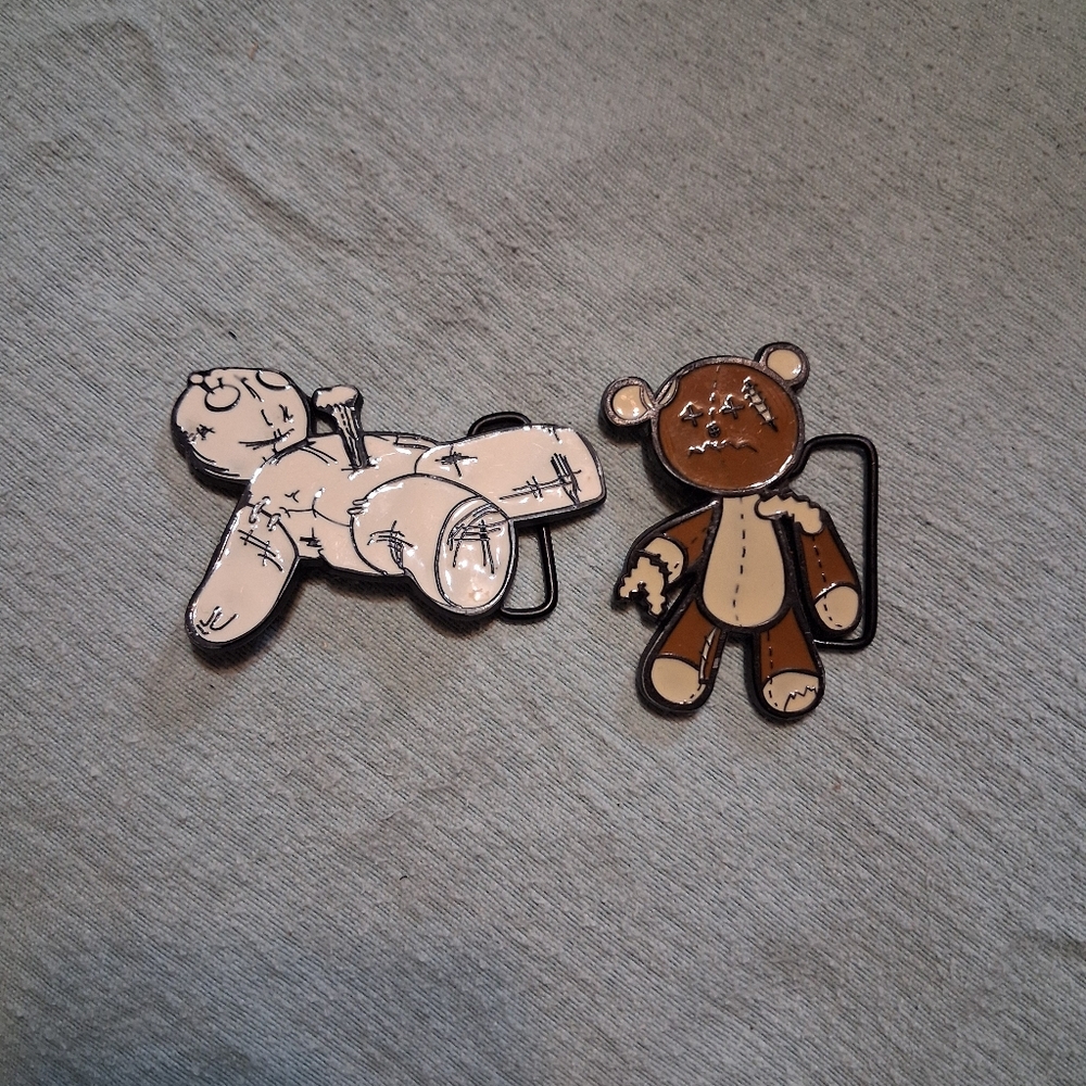 Cute Stuffed Doll Enamel Pins - Brown & Cream